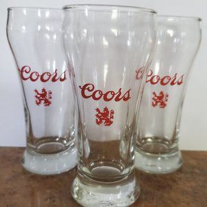 SET OF 3, Vintage 80's Coors Glasses